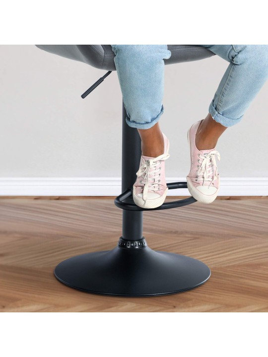 Barstol Braga fløjl, mørkegrå