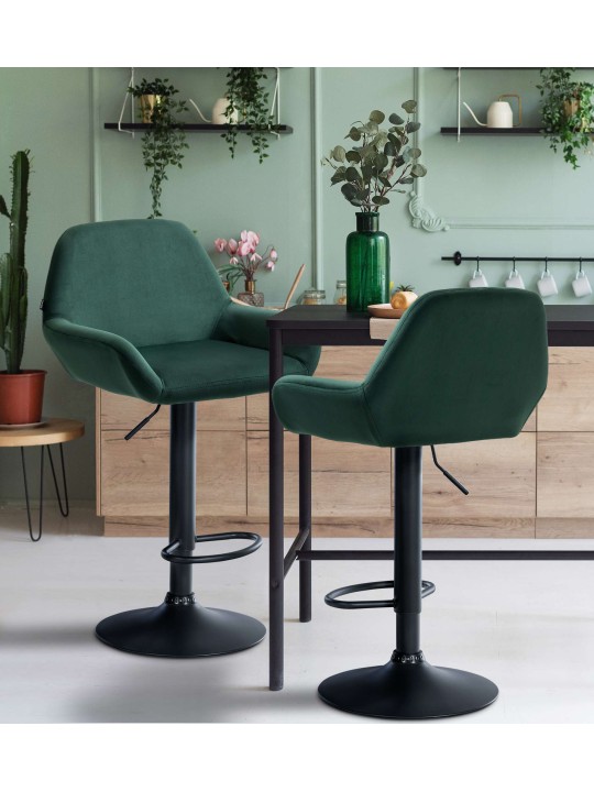 Barstol Braga fløjl, mørkegrøn
