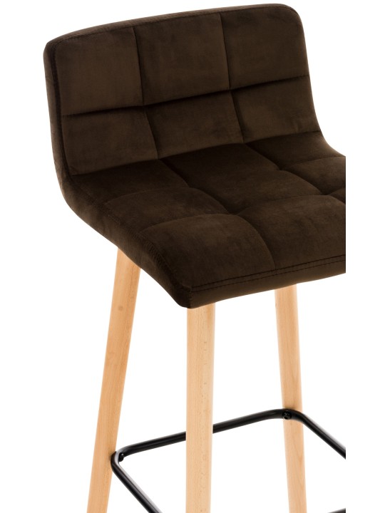 Barstol Lincoln fløjl, brun