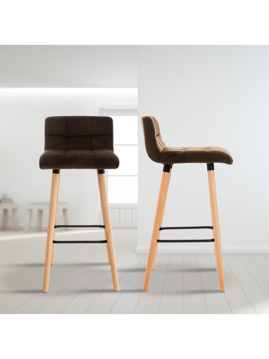 Barstol Lincoln fløjl, brun