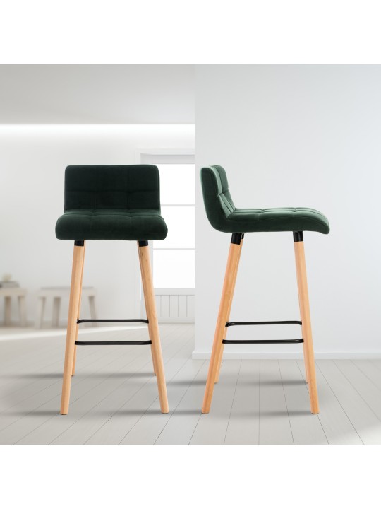 Barstol Lincoln fløjl, grøn