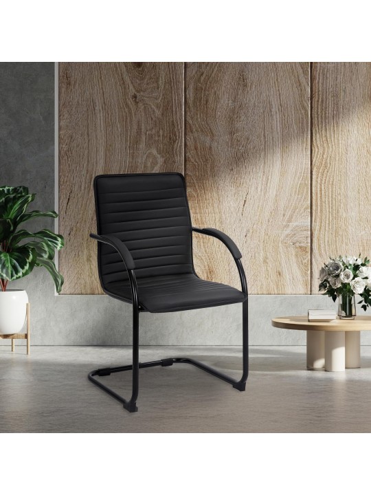 Besøgsstol Tira kunstlæder, sort/sort Besøgsstol Tira kunstlæder, sort/sort