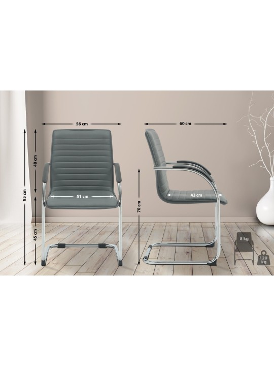 Besøgsstol Tira kunstlæder, grå Besøgsstol Tira kunstlæder, grå