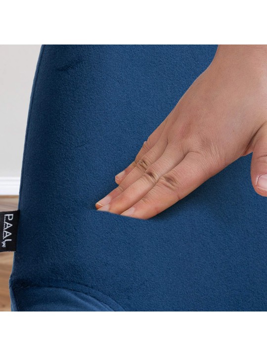 Sæt med 2 barstole Braga fløjlskrom, blå Sæt med 2 barstole Braga fløjlskrom, blå