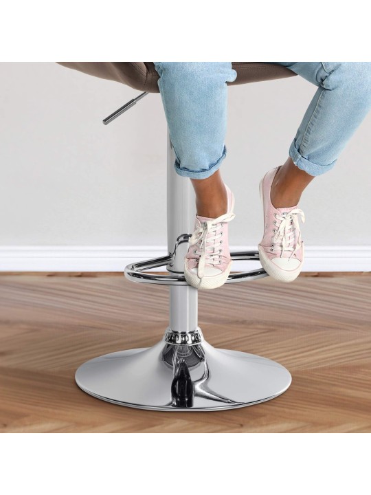 Sæt med 2 barstole Braga fløjlskrom, brun