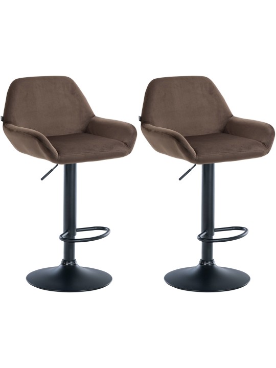 Sæt med 2 barstole Braga velvet, brun