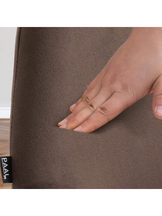 Sæt med 2 barstole Braga velvet, brun