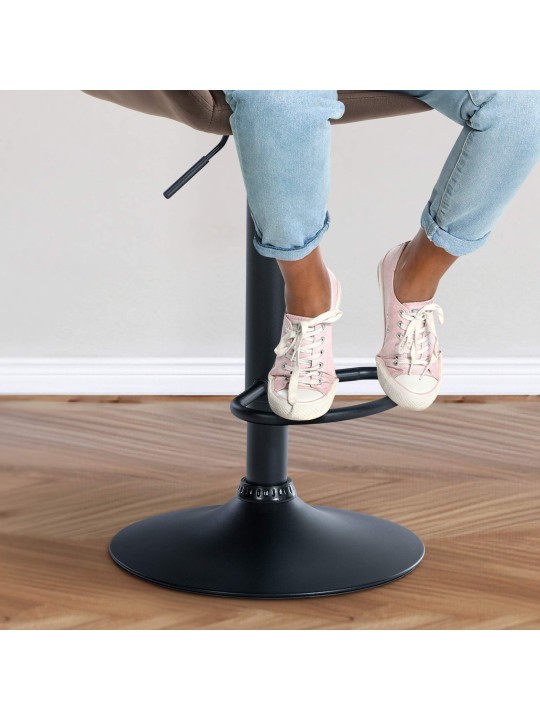 Sæt med 2 barstole Braga velvet, brun