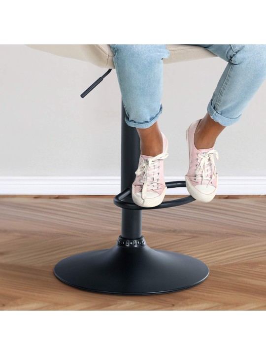 Sæt med 2 barstole Braga velvet, creme