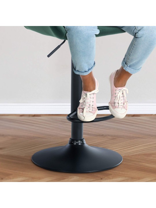 Sæt med 2 barstole Braga fløjl, mørkegrøn Sæt med 2 barstole Braga fløjl, mørkegrøn