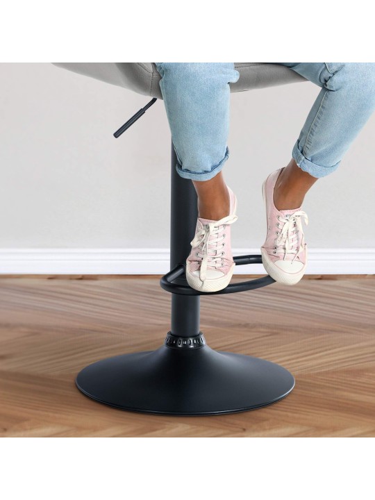 Sæt med 2 barstole Braga velvet, grå