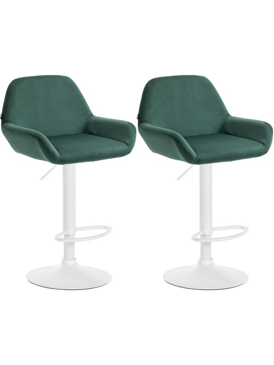 Sæt med 2 barstole Braga velvet, mørkegrøn