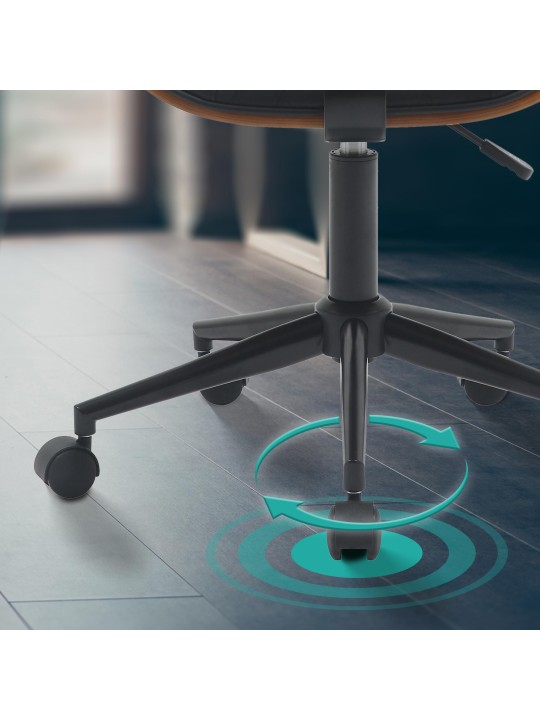 Kontorstol Plover imiteret læder, valnød/sort Kontorstol Plover imiteret læder, valnød/sort