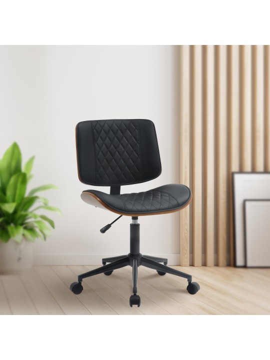 Kontorstol Plover imiteret læder, valnød/sort Kontorstol Plover imiteret læder, valnød/sort