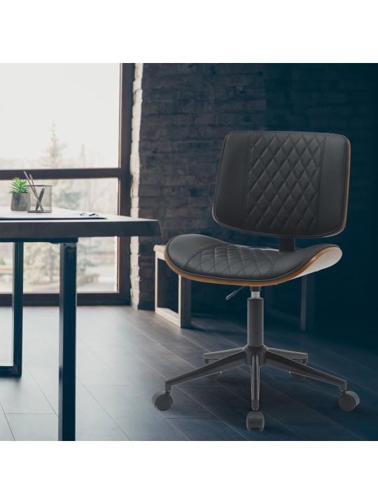 Kontorstol Plover imiteret læder, valnød/sort Kontorstol Plover imiteret læder, valnød/sort