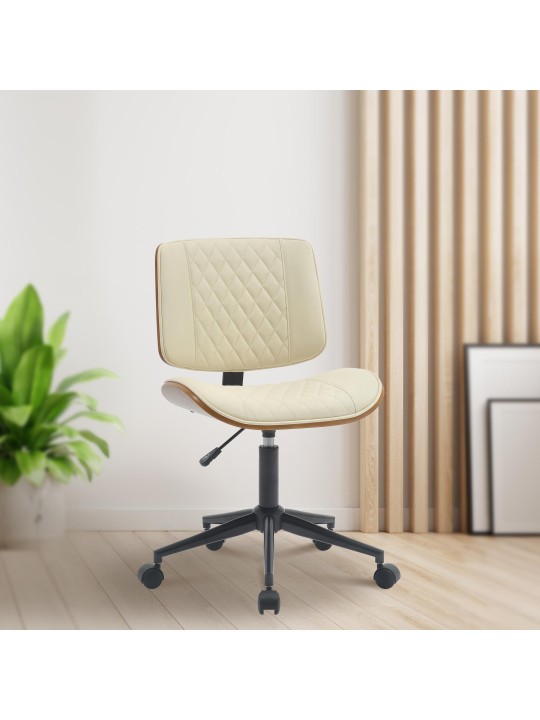 Kontorstol Plover imiteret læder, valnød/creme