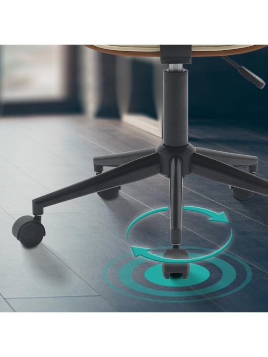 Kontorstol Plover imiteret læder, valnød/creme