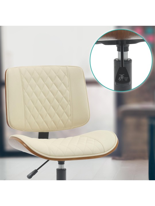 Kontorstol Plover imiteret læder, valnød/creme
