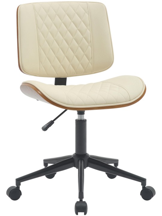 Kontorstol Plover imiteret læder, valnød/creme