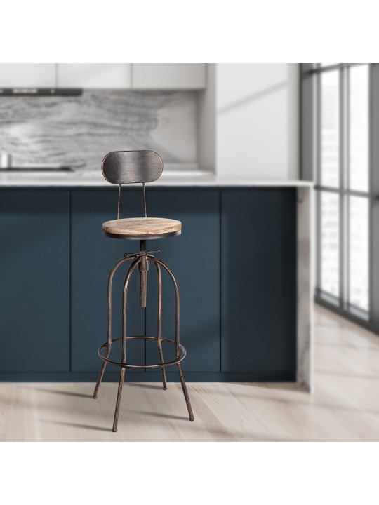 Sæt med 2 barstole Pino, træ, bronze