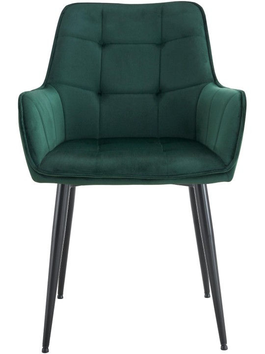 Ferndale spisestuestol i fløjl, mørkegrøn Ferndale spisestuestol i fløjl, mørkegrøn