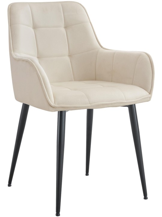 Ferndale spisestuestol i fløjl, creme