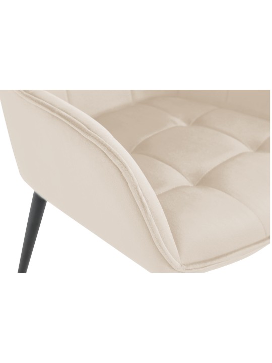 Ferndale spisestuestol i fløjl, creme