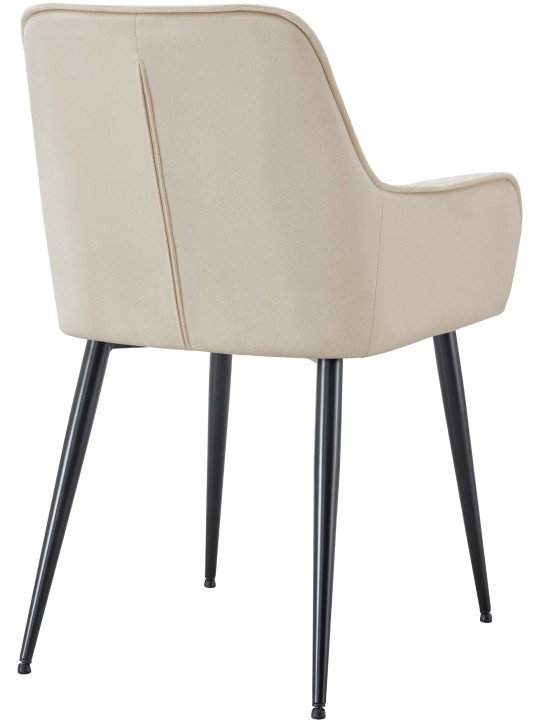 Ferndale spisestuestol i fløjl, creme