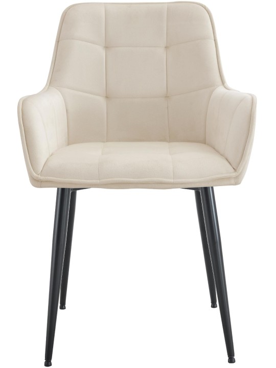 Ferndale spisestuestol i fløjl, creme