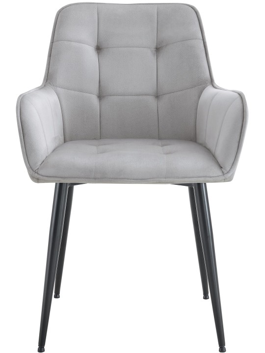 Ferndale spisestuestol i fløjl, lysegrå