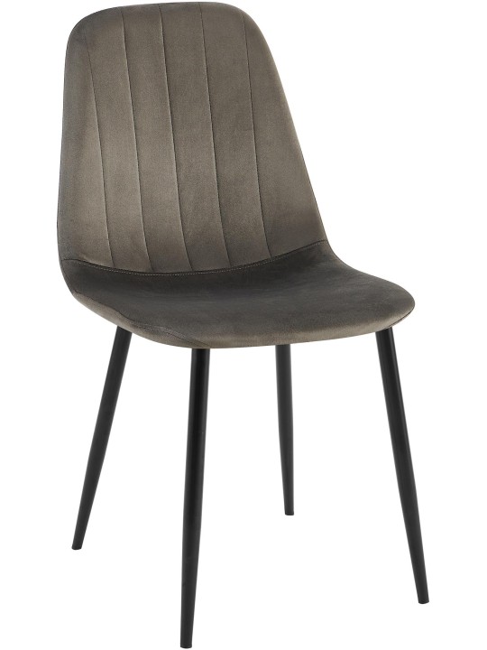 Baxter spisestuestol i fløjl, antracit