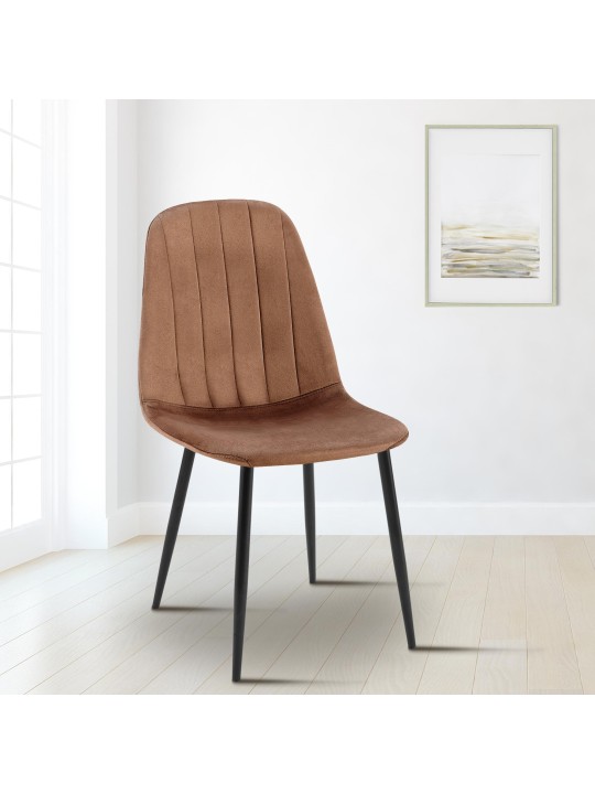 Sæt med 4 spisestuestole Baxter velvet, brun