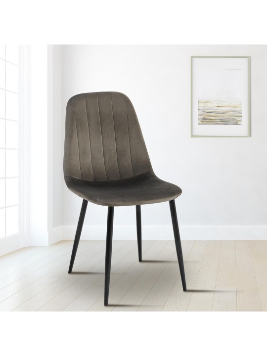 Sæt med 4 spisestuestole Baxter velvet, antracit