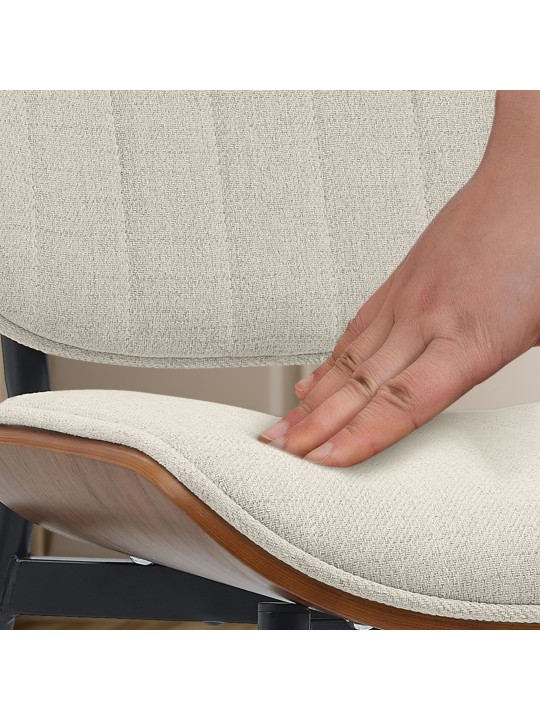 Besøgsstol Tiffin stof, valnød/creme