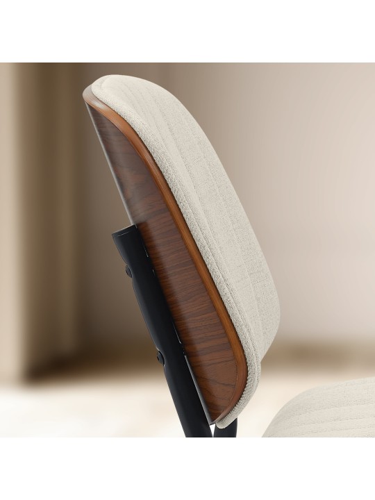 Besøgsstol Tiffin stof, valnød/creme