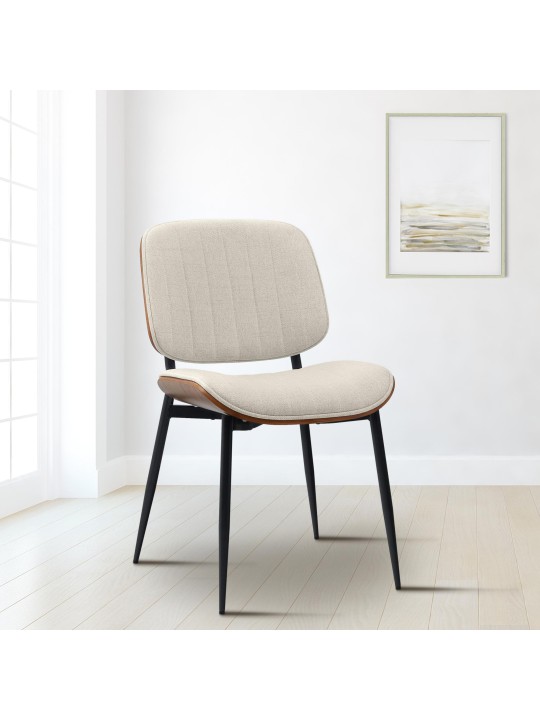 Besøgsstol Tiffin stof, valnød/creme