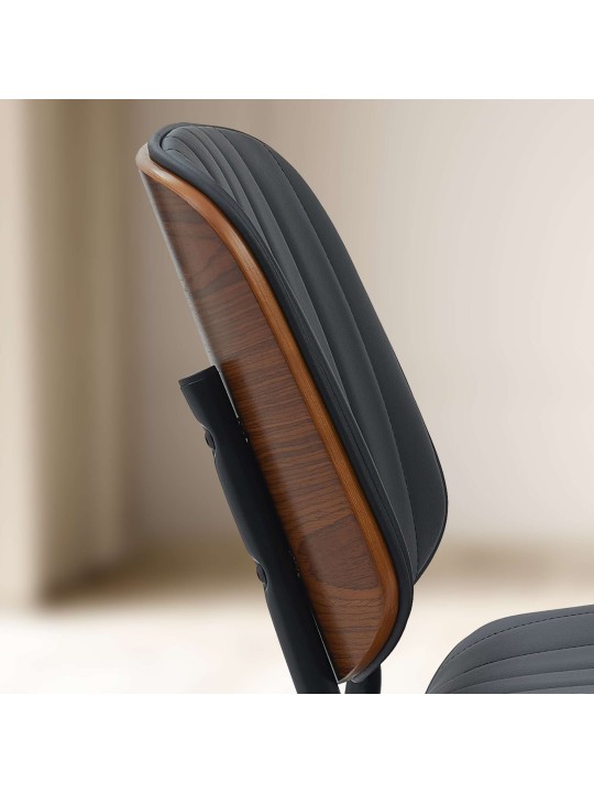 Besøgsstol Tiffin imiteret læder, valnød/sort