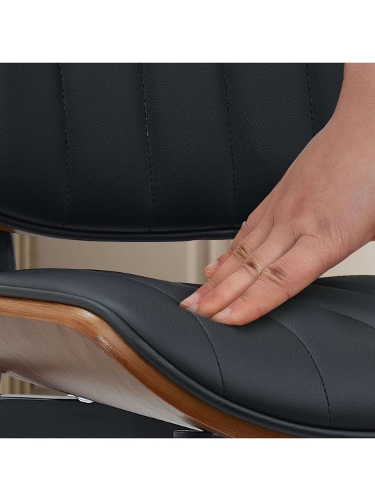 Besøgsstol Tiffin imiteret læder, valnød/sort