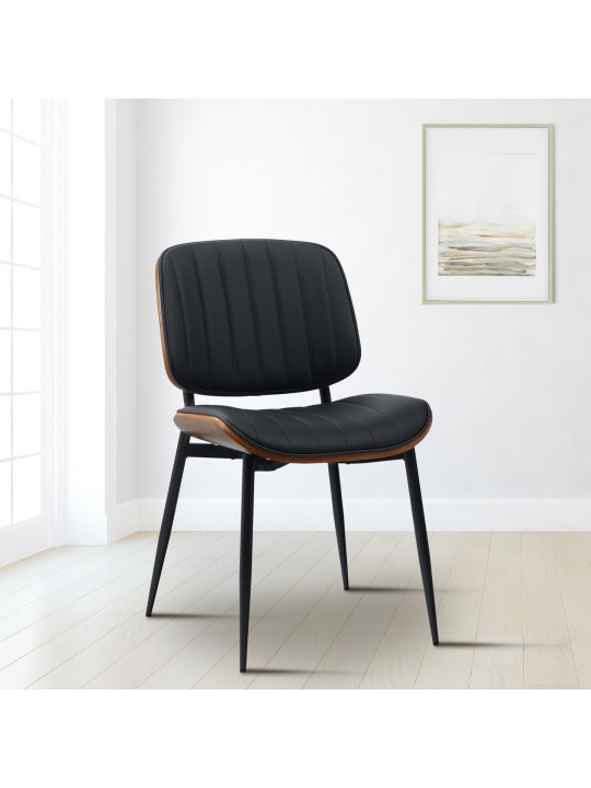 Besøgsstol Tiffin imiteret læder, valnød/sort