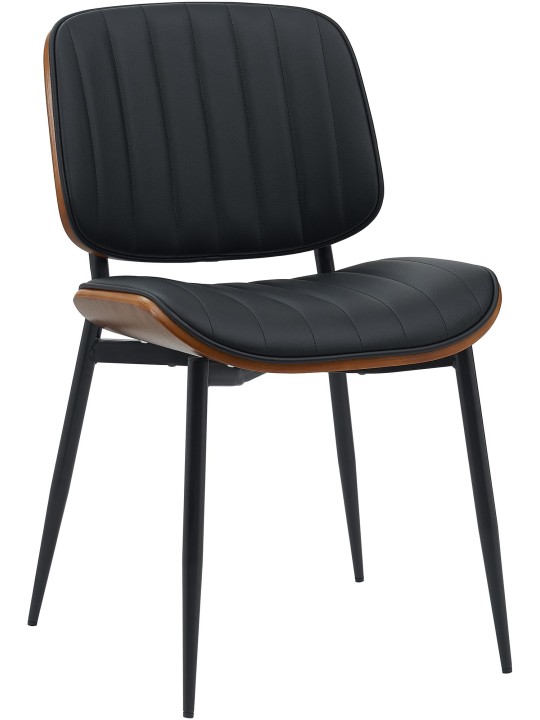 Besøgsstol Tiffin imiteret læder, valnød/sort