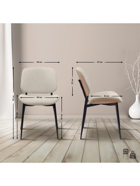 Besøgsstol Tiffin stof, natur/creme Besøgsstol Tiffin stof, natur/creme