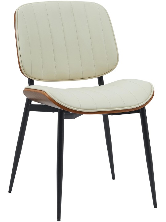 Besøgsstol Tiffin imiteret læder, valnød/creme