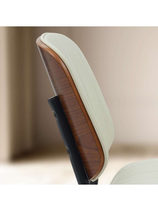 Besøgsstol Tiffin imiteret læder, valnød/creme