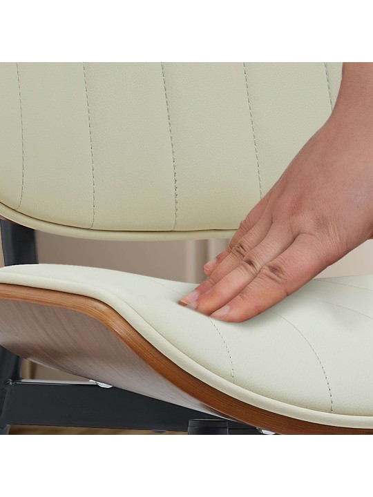 Besøgsstol Tiffin imiteret læder, valnød/creme