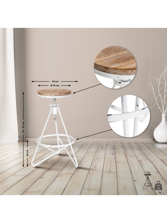 Barstol Karla, antik hvid