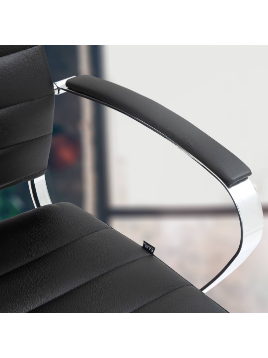 Kontorstol Oakland ægte læder, sort