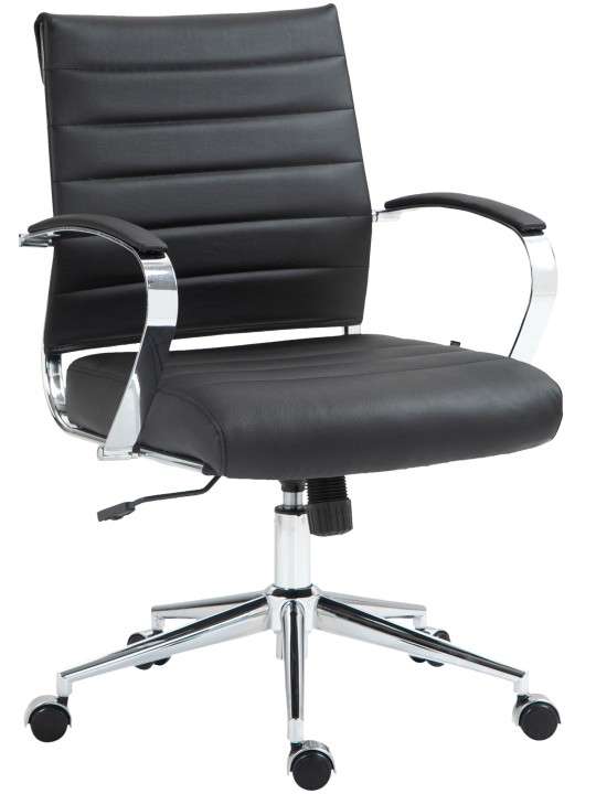 Kontorstol Oakland ægte læder, sort