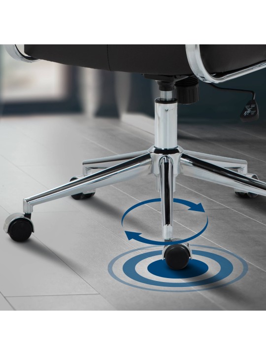 Kontorstol Oakland ægte læder, brun