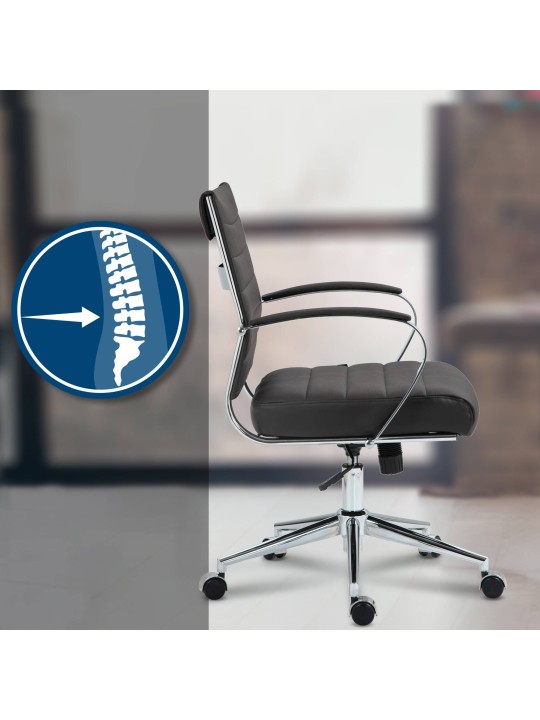 Kontorstol Oakland ægte læder, brun