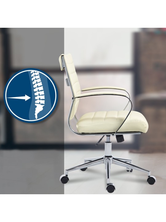 Kontorstol Oakland imiteret læder, creme